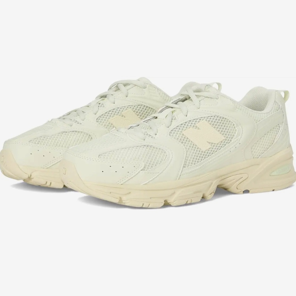 New Balance Cream and Tan Sneakers